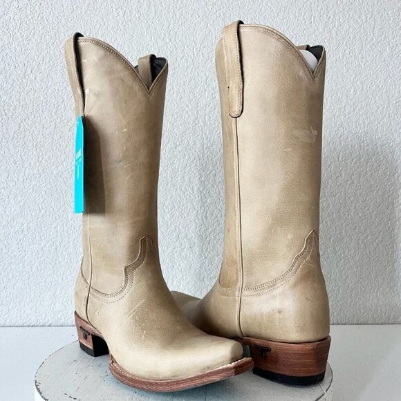 Lane Boots Shoes - Lane EMMA JANE Womens Cowboy Boots 7 Tan Leather Western Wear Cowgirl 13" Tall